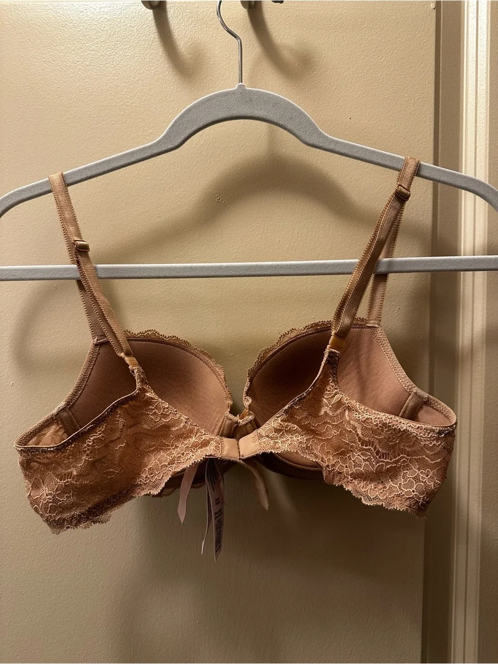 Victoria's Secret Lace Trim Bra in Tan